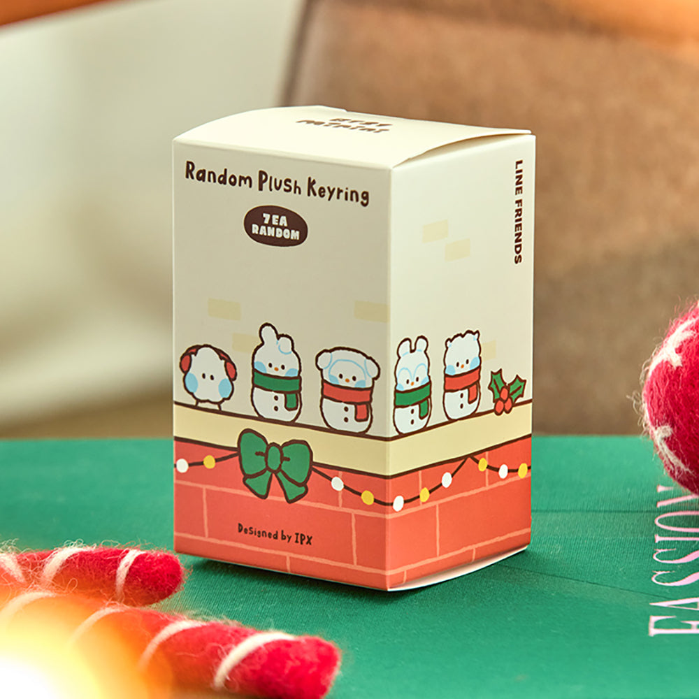 BT21 minini Petit Holiday Snowman Random Plush Keyring