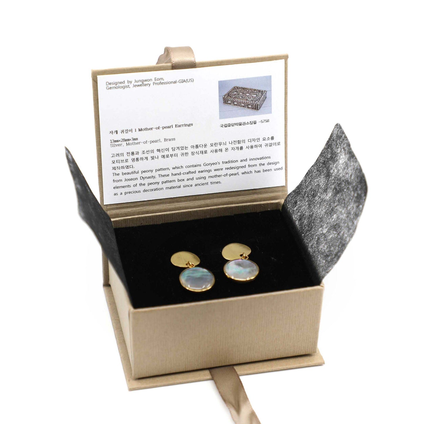 Korean National Museum Mother of Pearl Earrings