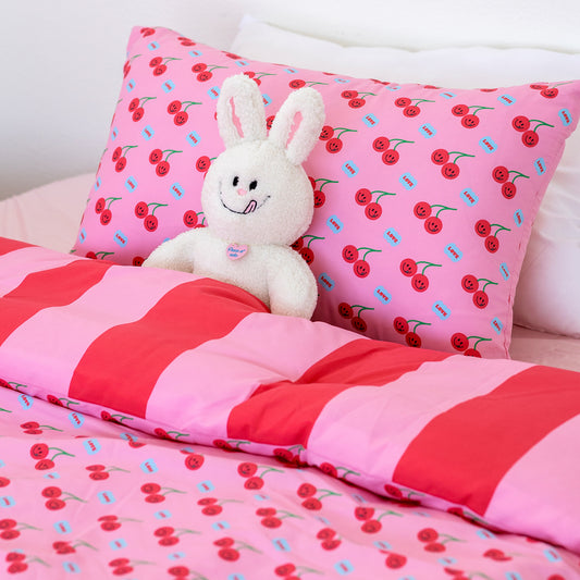 KNOTTED Fluffy Bedding Set (Red Cherry)