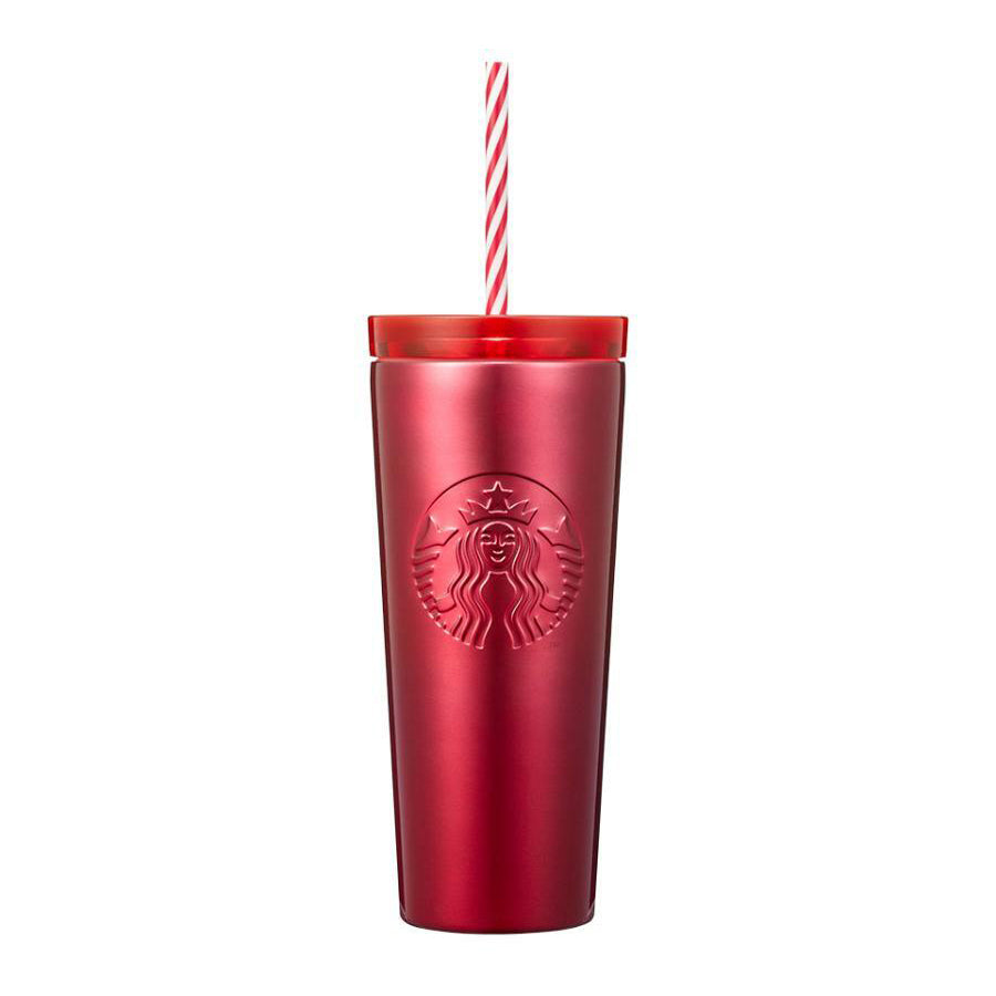 Starbucks Korea Elma Red Holiday Stainless Steel Cold Cup Tumbler