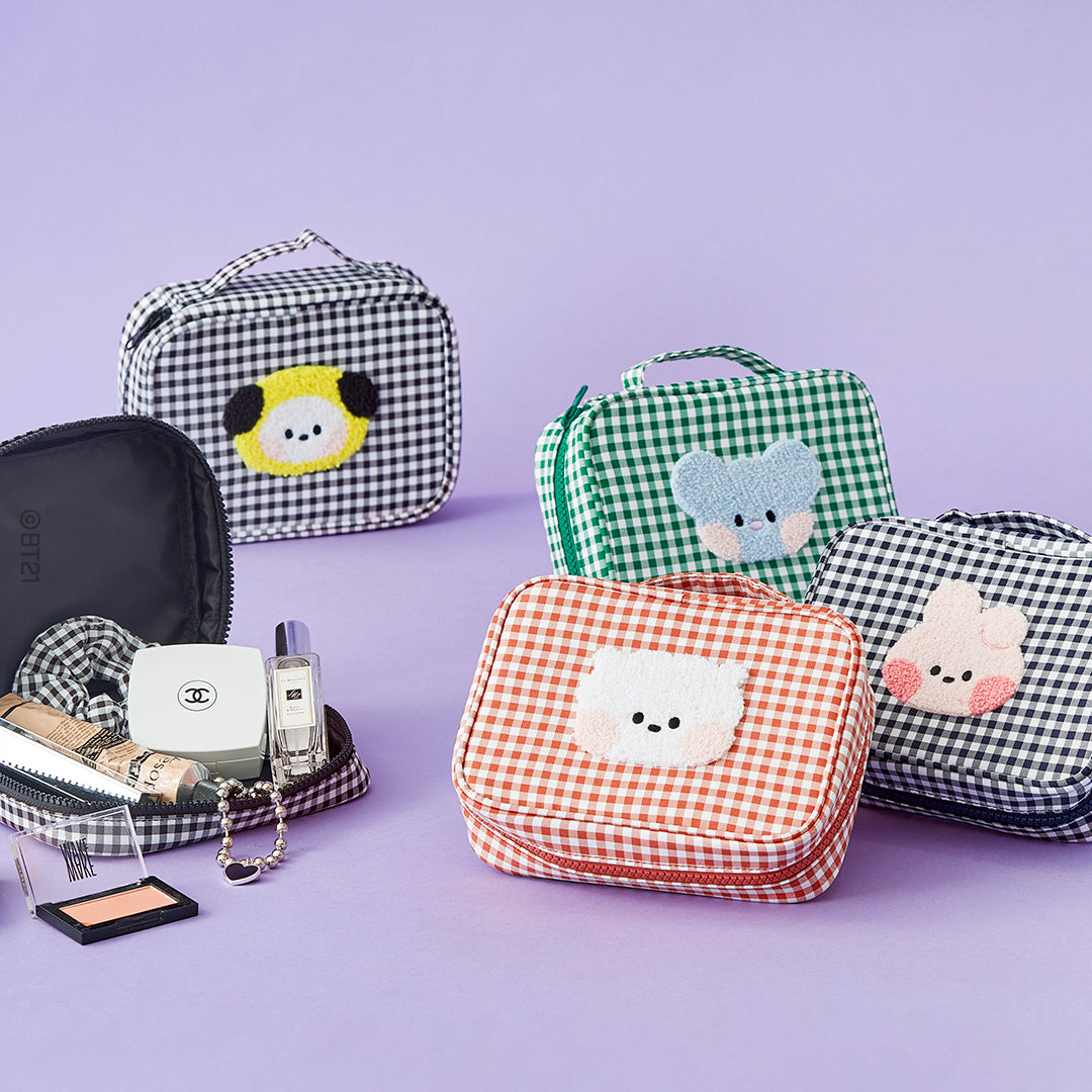 BT21 minini Checkered Pouch with Handle