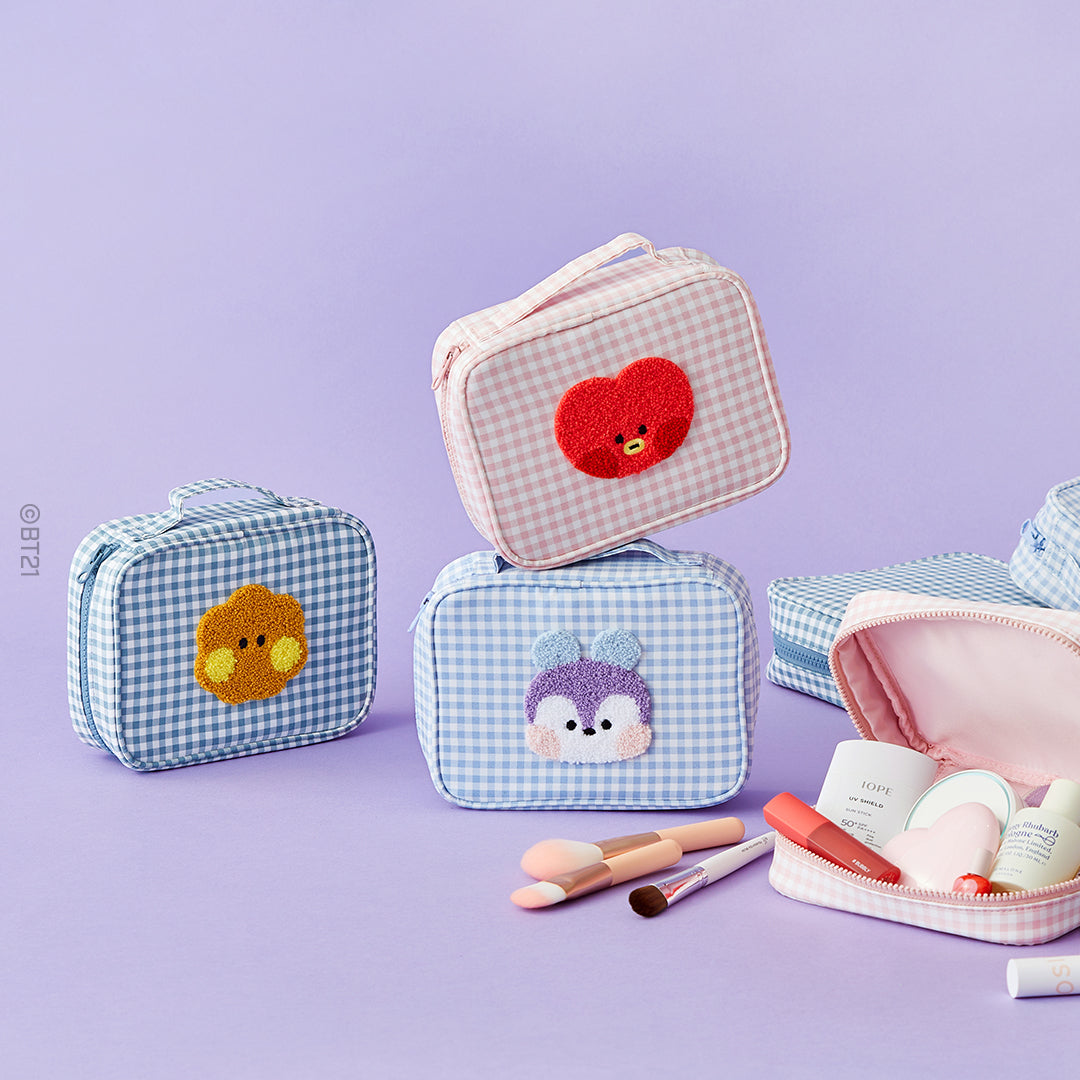 BT21 minini Checkered Pouch with Handle