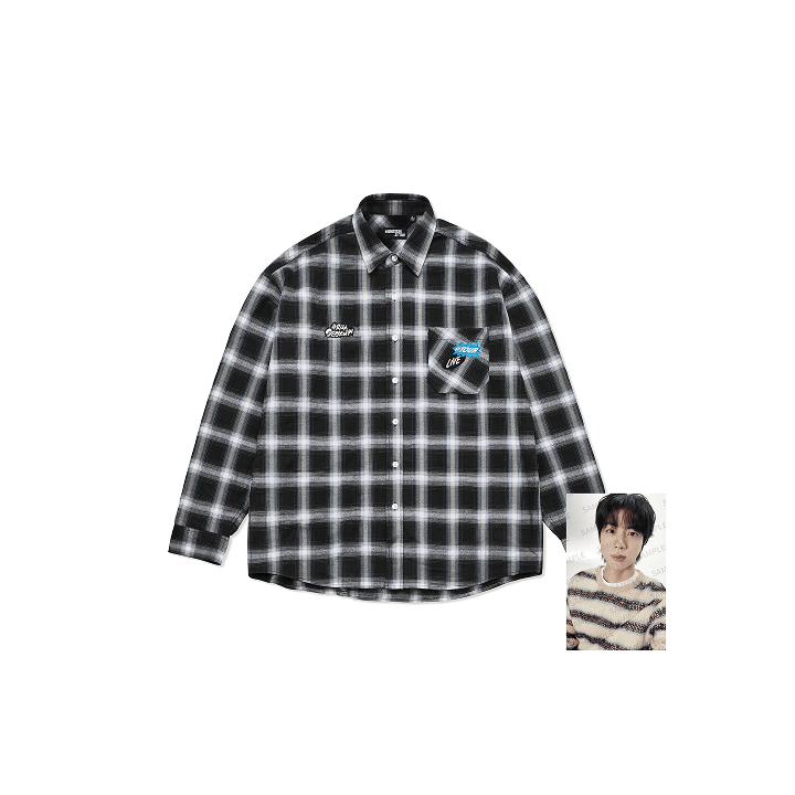BTS ジン RUN SEOKJIN チェックTシャツ Lサイズ Pre-Order) BTS JIN [RUN SEOKJIN] Checkered Shirt – KPOP2U_Unnie
