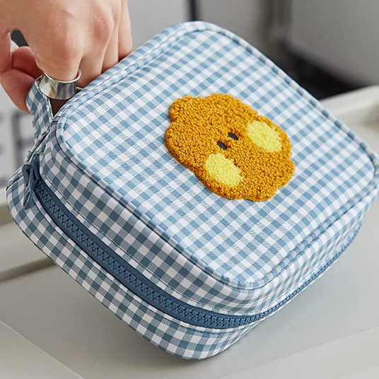 BT21 minini Checkered Pouch with Handle