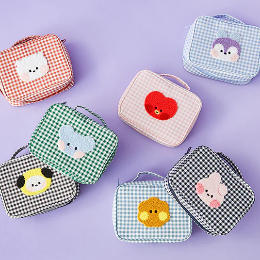 BT21 minini Checkered Pouch with Handle