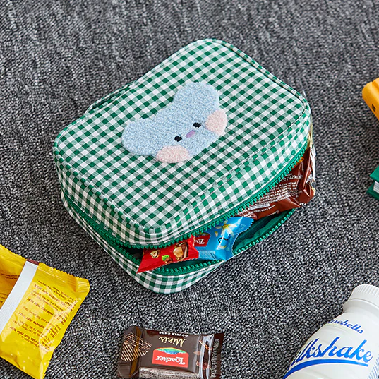 BT21 minini Checkered Pouch with Handle