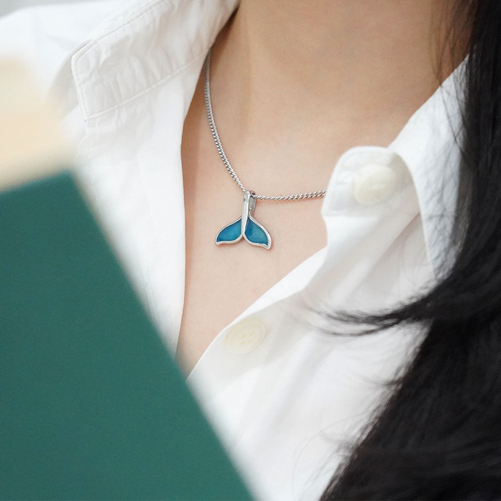 BTS Jungkook Same Style Dolphin Tail Necklace