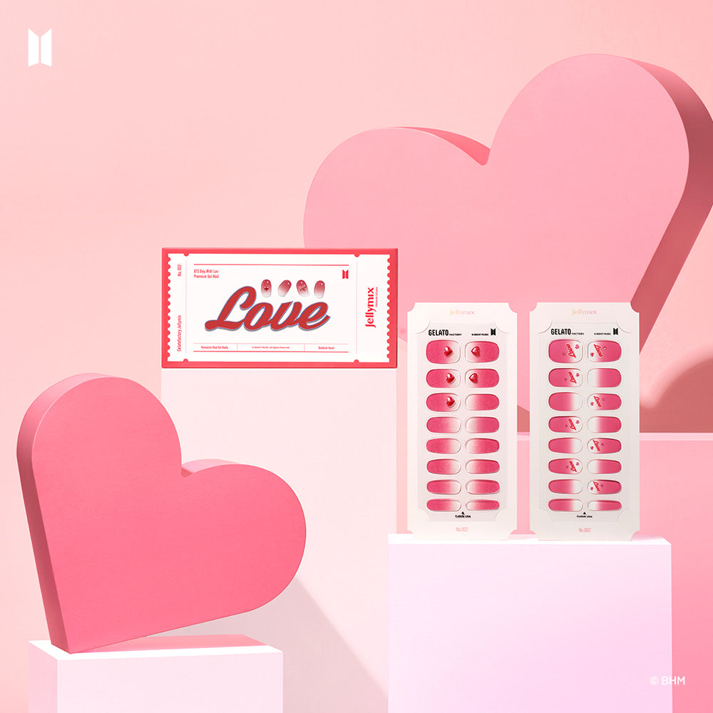 BTS X Gelato Factory Jellymix Nail : Reddish Heart