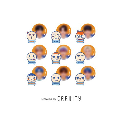 CRAVITY 2021 CRAVITY COLLECTION : C-DELIVERY Wappen + Pin Button Set