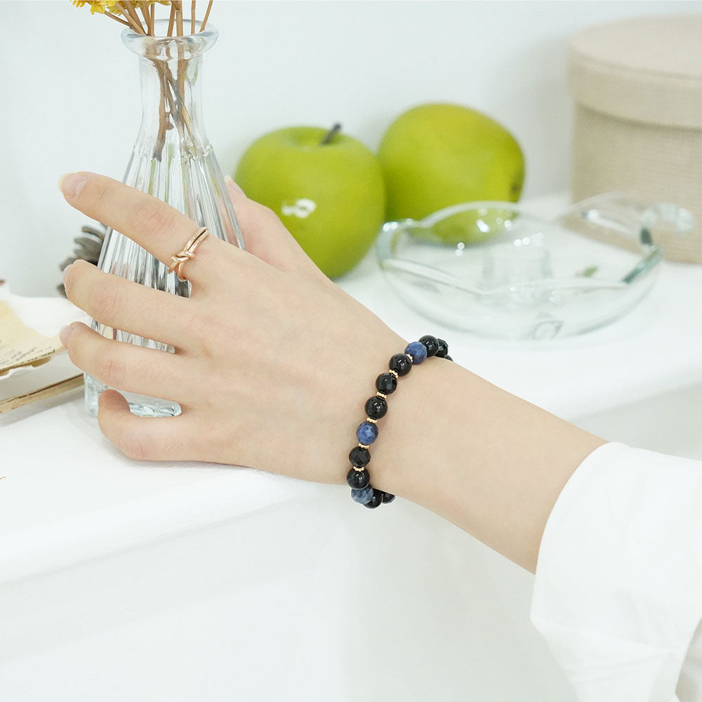BTS Jungkook Same Style Natural Raw Onyx Sodalite Bracelet