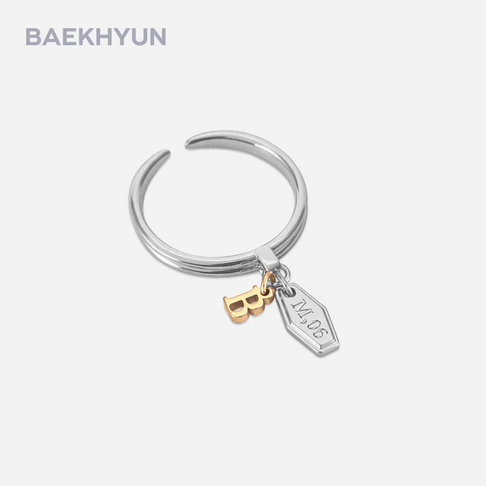 EXO Artist Birthday Initial Silver Ring