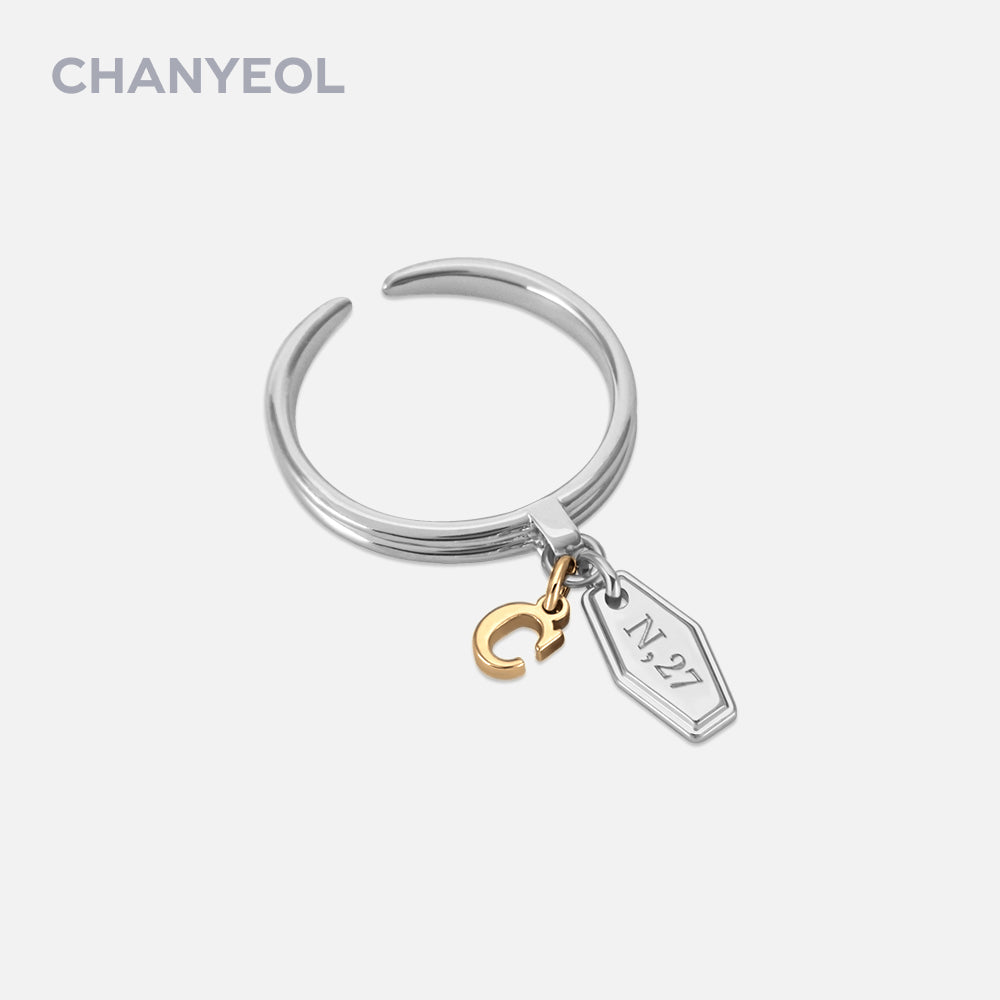 EXO Artist Birthday Initial Silver Ring