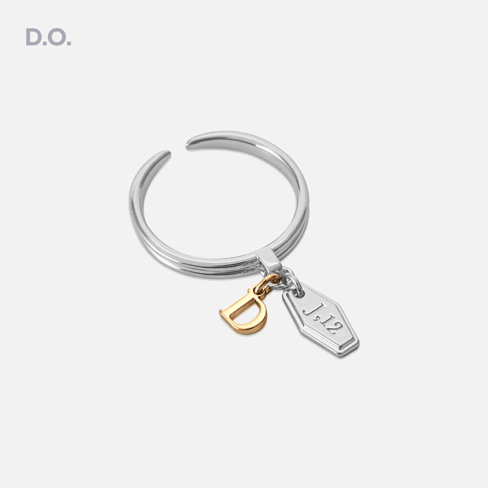 EXO Artist Birthday Initial Silver Ring