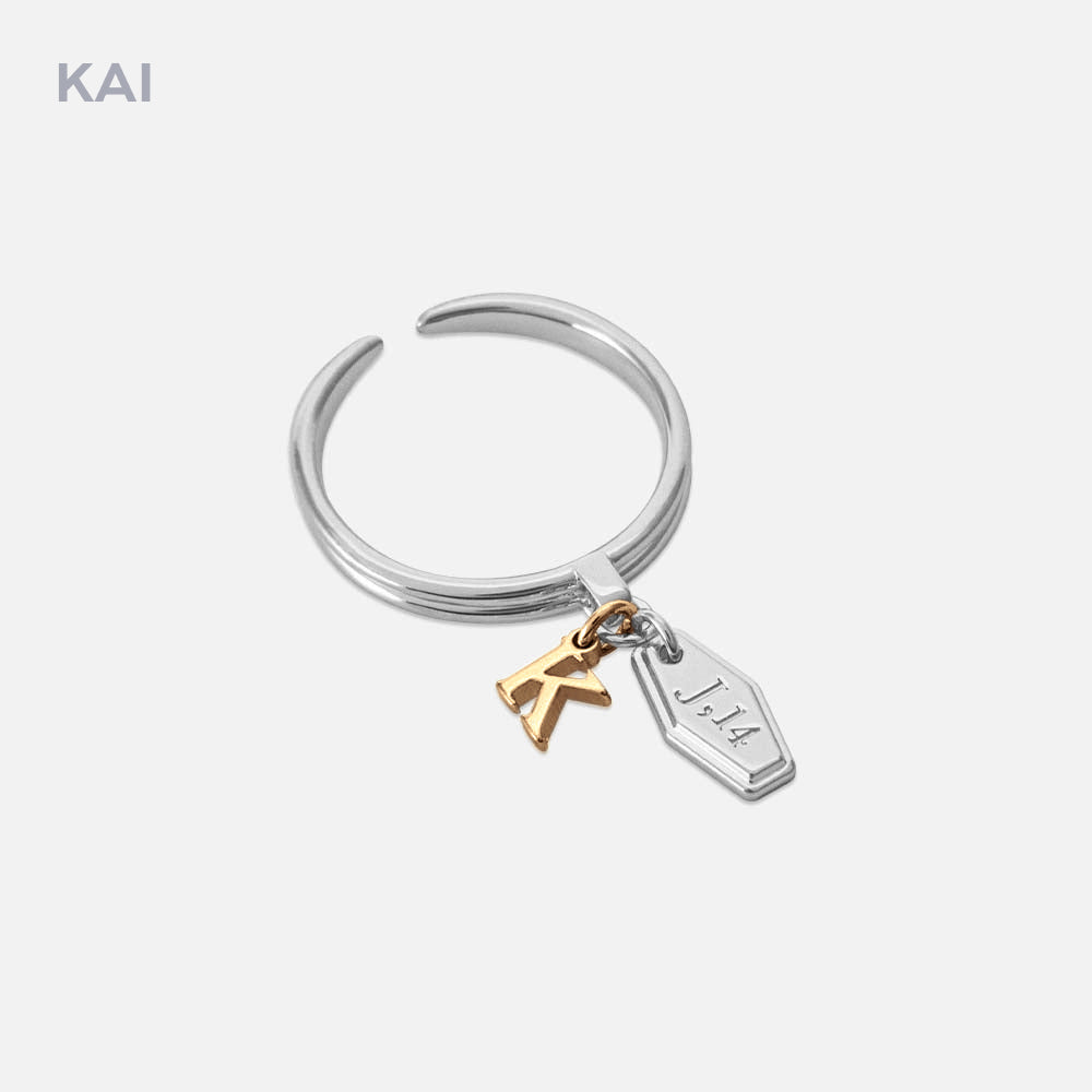 EXO Artist Birthday Initial Silver Ring