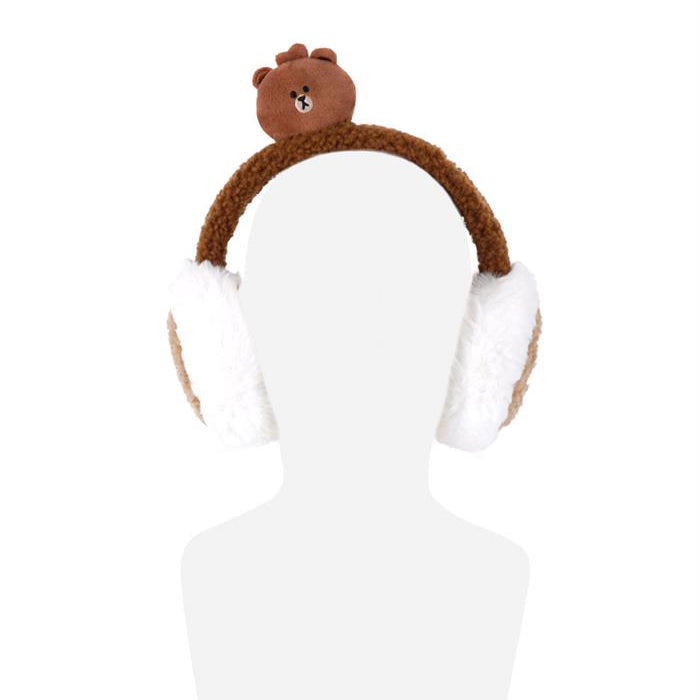 LINE FRIENDS Brown Plush Fur Earmuffs