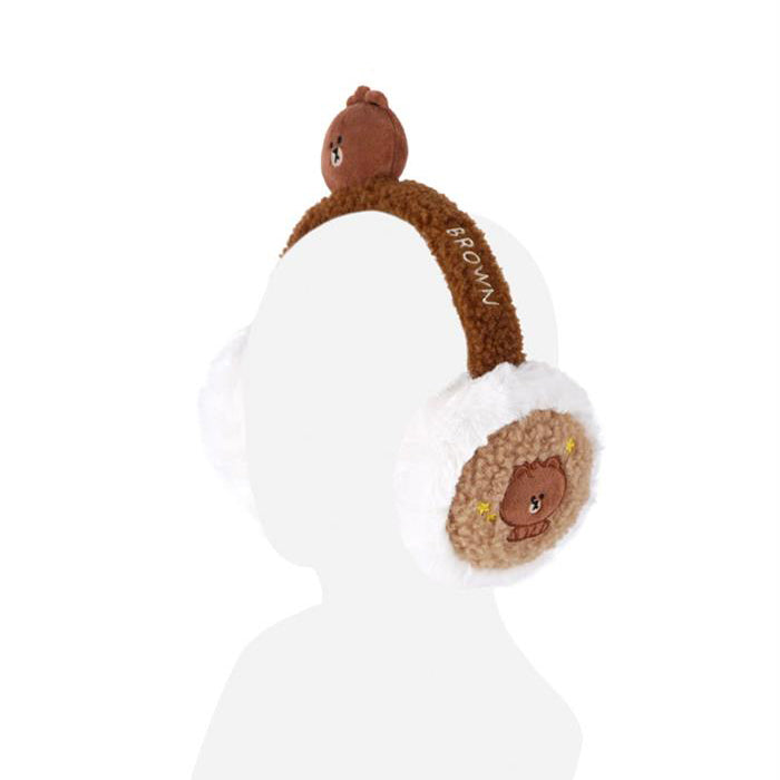 LINE FRIENDS Brown Plush Fur Earmuffs