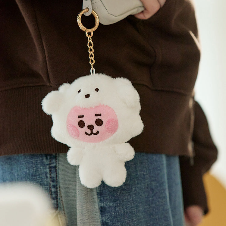 BT21 Baby Fluffy Lying Plush Keyring