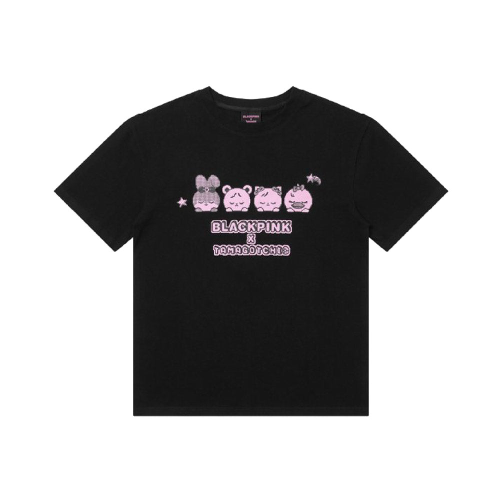 BLACKPINK [BLACKPINK X TAMAGOCHI] Pink Galaxy T-Shirt (Black)