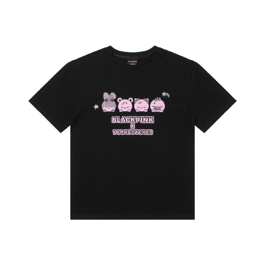 BLACKPINK [BLACKPINK X TAMAGOCHI] Pink Galaxy T-Shirt (Black)