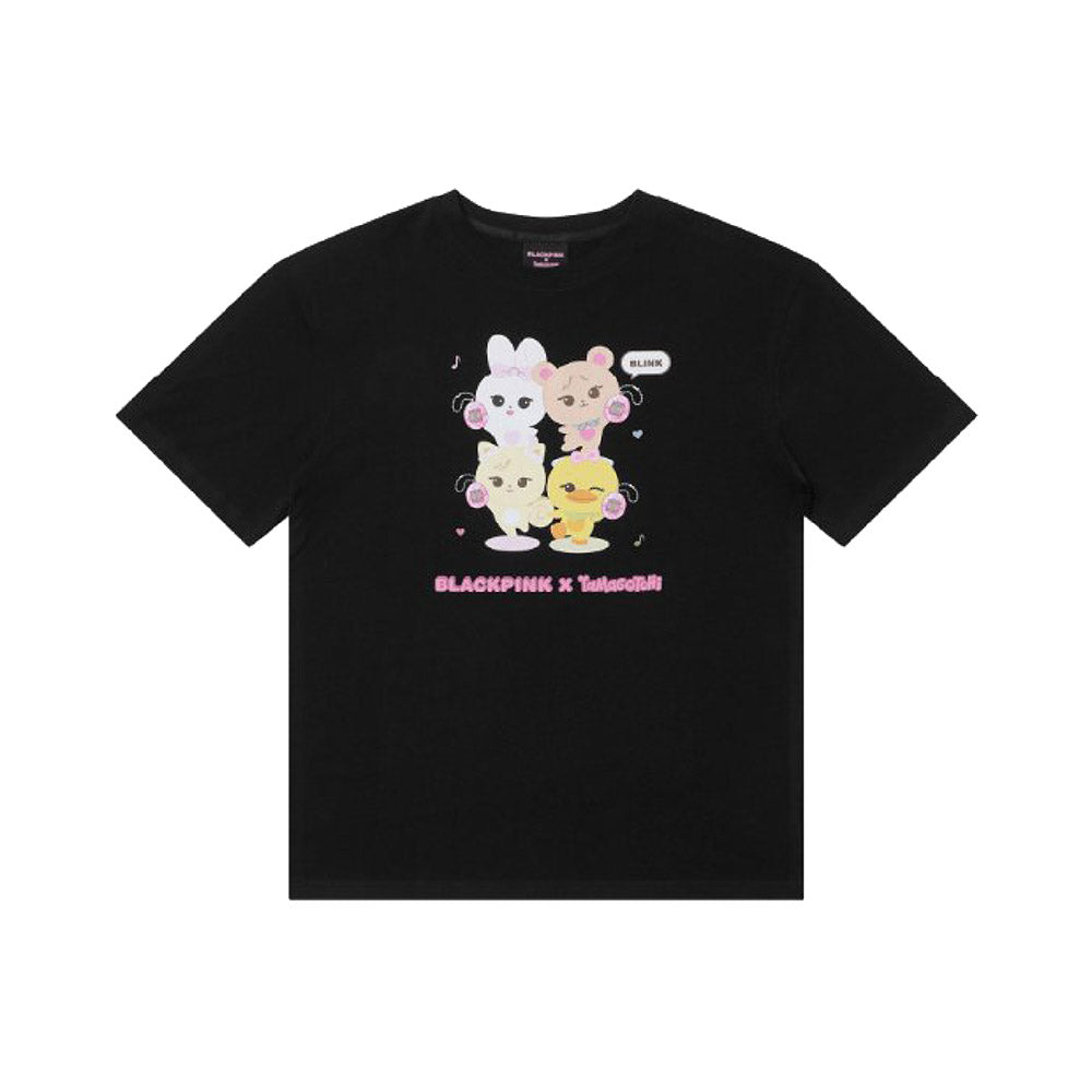 BLACKPINK [BLACKPINK X TAMAGOCHI] Basic T-Shirt (Black)