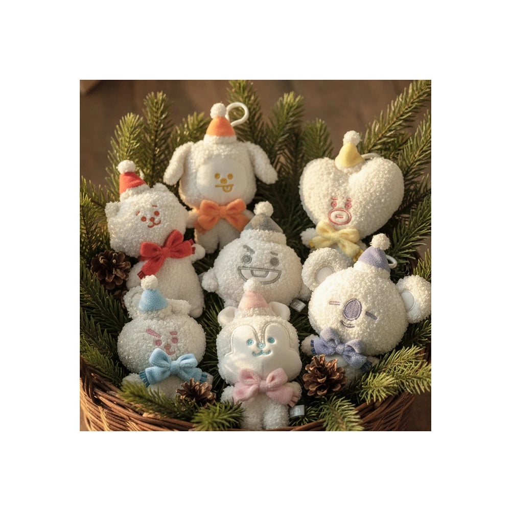 BT21 Snowman Plush Doll Keyring