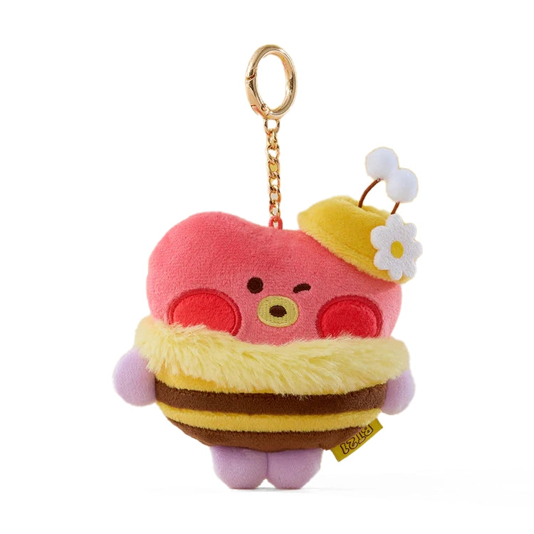 BT21 [Honey Bee] Plush Doll Measuring Tape Keyring