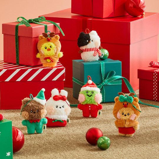 LINE FRIENDS minini Mini Holiday Ornament Doll Keyring