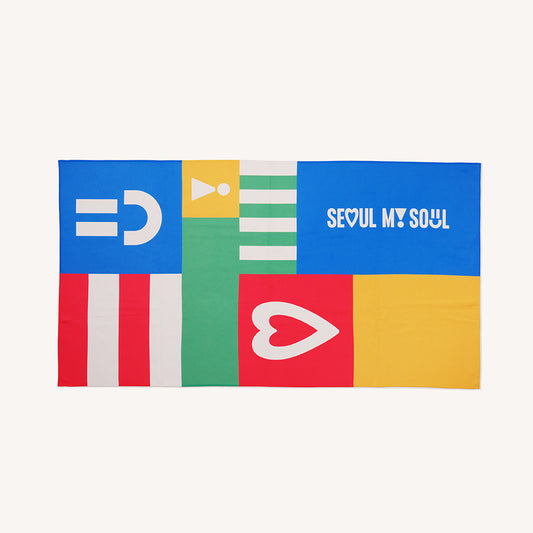 Korea Slogan [Seoul My Soul] Beach Towel