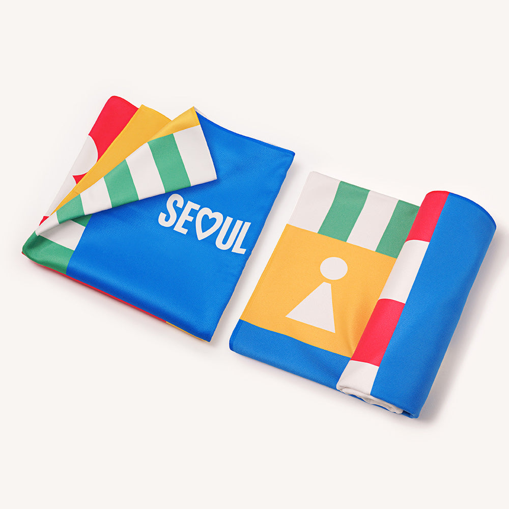 Korea Slogan [Seoul My Soul] Beach Towel