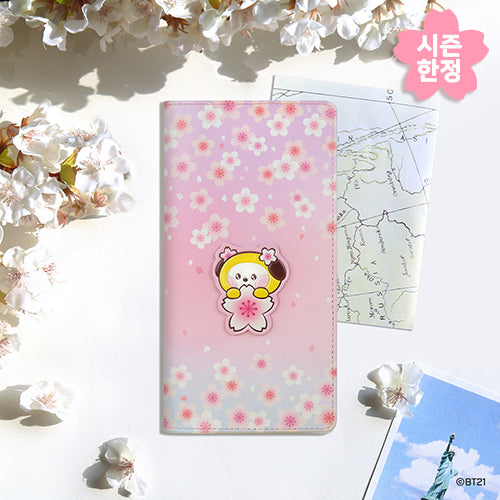 BT21 [Spring Days Cherry Blossom] Leather Patch Passport Cover L