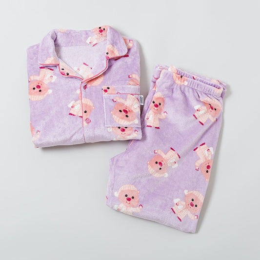 ZANMANG LOOPY Fluffy Long Sleeve Pajama Set (Light Purple)