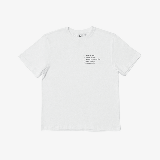 BTS V [LAYOVER] S/S T-Shirt (Checklist) (White)