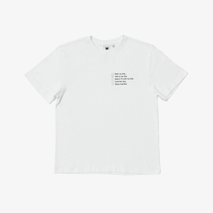 BTS V [LAYOVER] S/S T-Shirt (Checklist) (White)