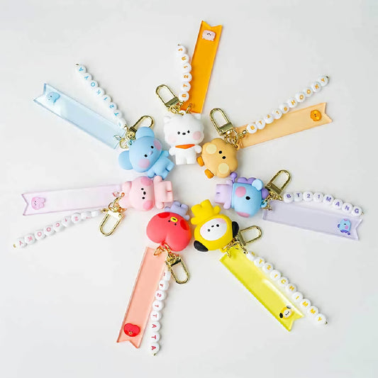 BT21 minini Initial Figure Strap Keyring Key Holder