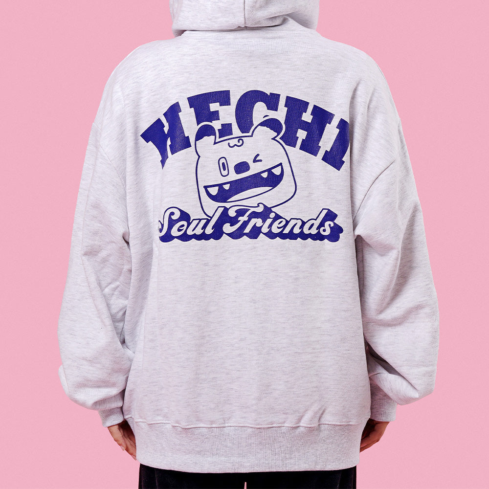 Korea Slogan [Seoul My Soul] Hechi & Soul Friends Zip-Up Hoodie