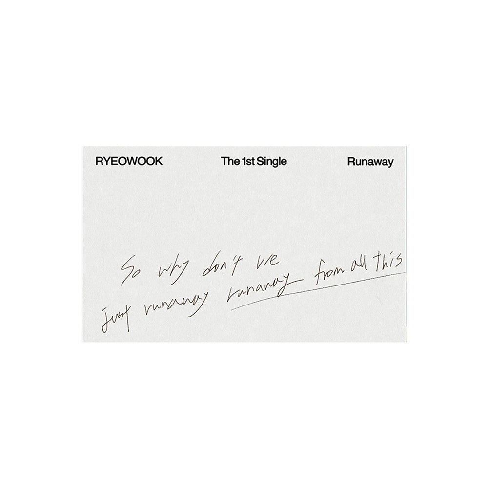 SUPER JUNIOR RYEOWOOK 1st Single Album : Runaway (DIGIPACK ver)