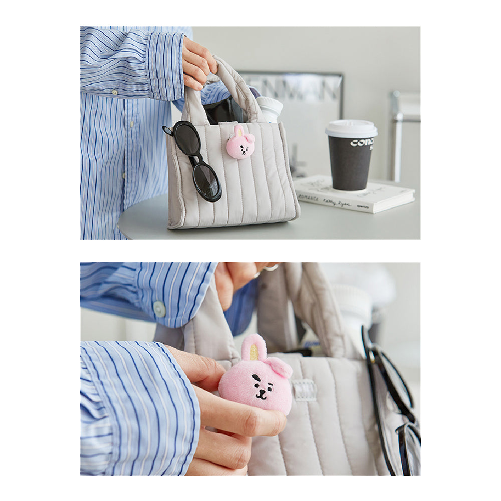 BT21 Face Plush Badge Quilting Bag