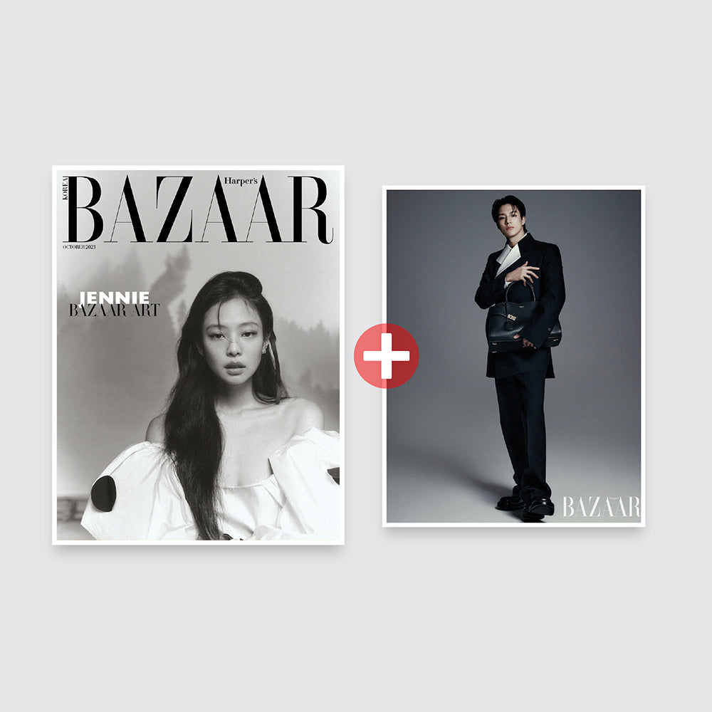 BAZAAR Korea Magazine October 2023 : BLACKPINK Jennie & NCT Jeno Cover