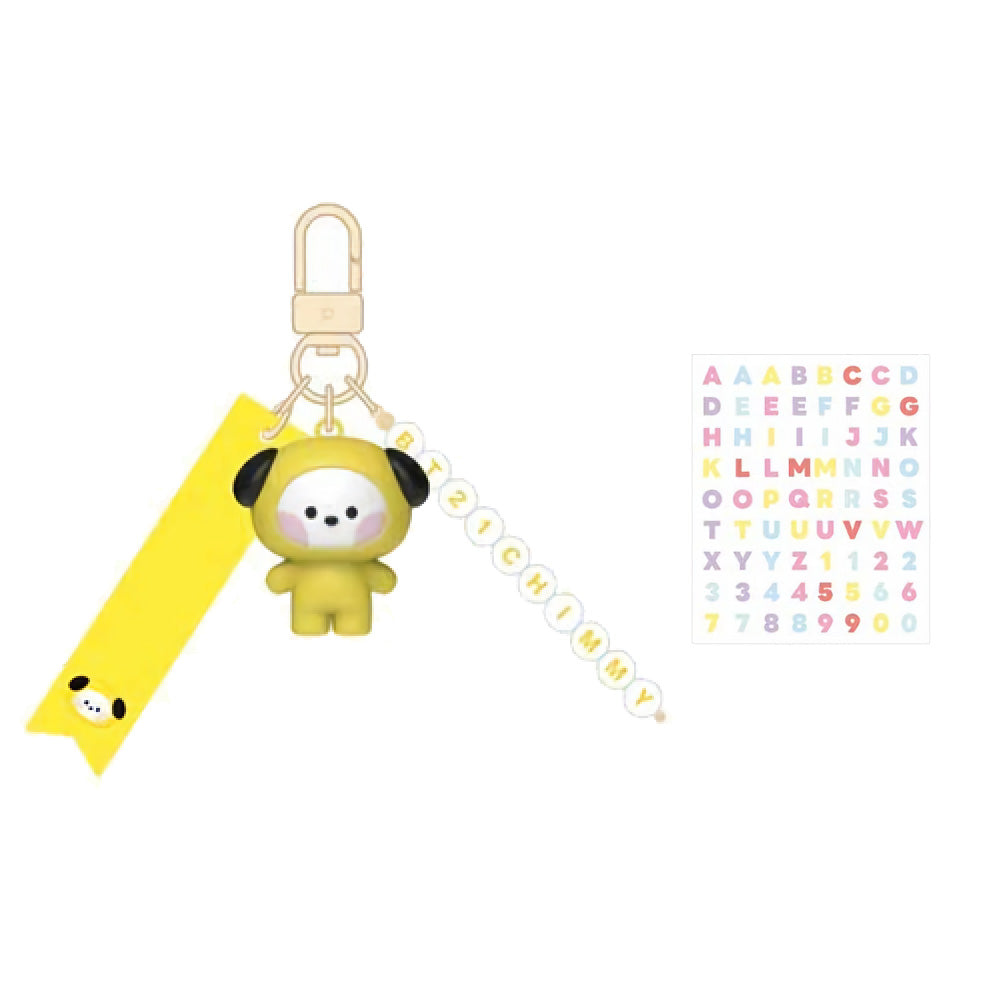 BT21 minini Initial Figure Strap Keyring Key Holder