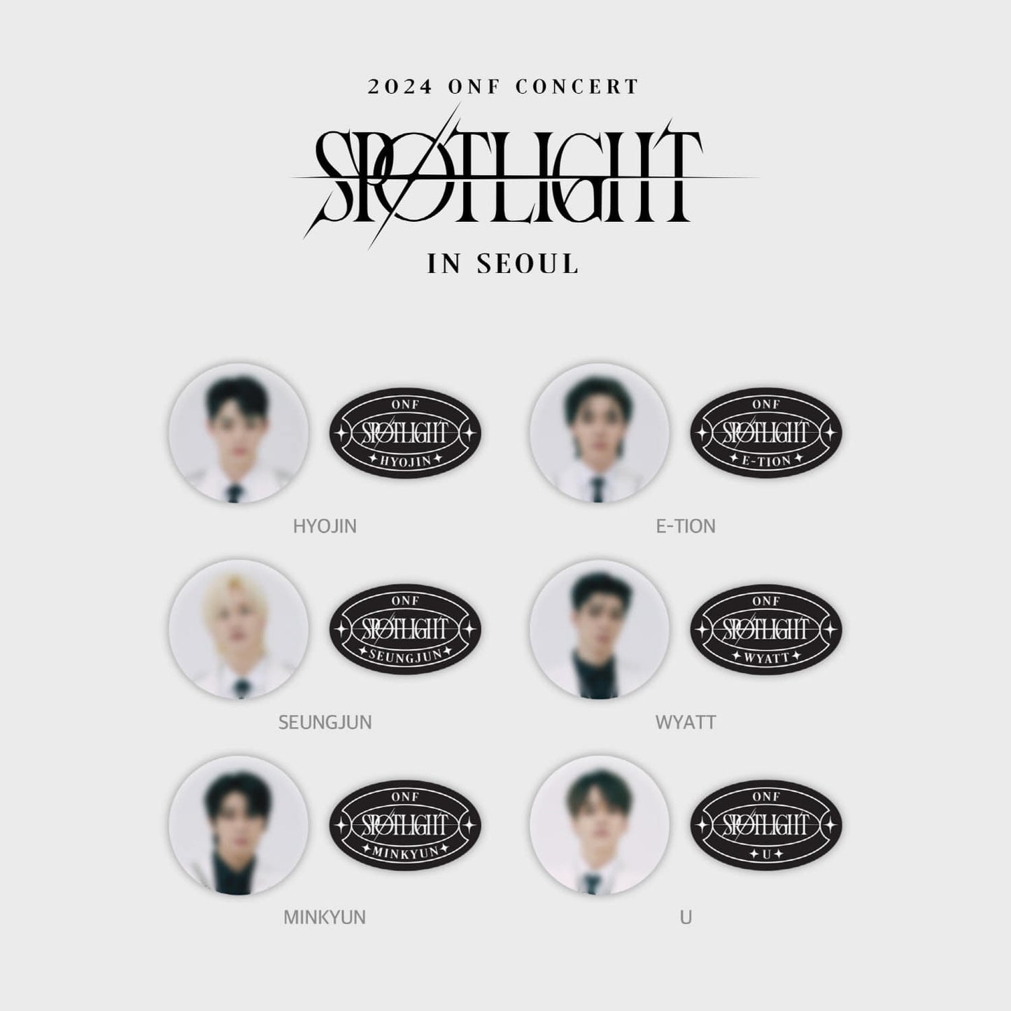 ONF [2024 Concert: SPOTLIGHT] Acrylic Badge & Pin Button Set