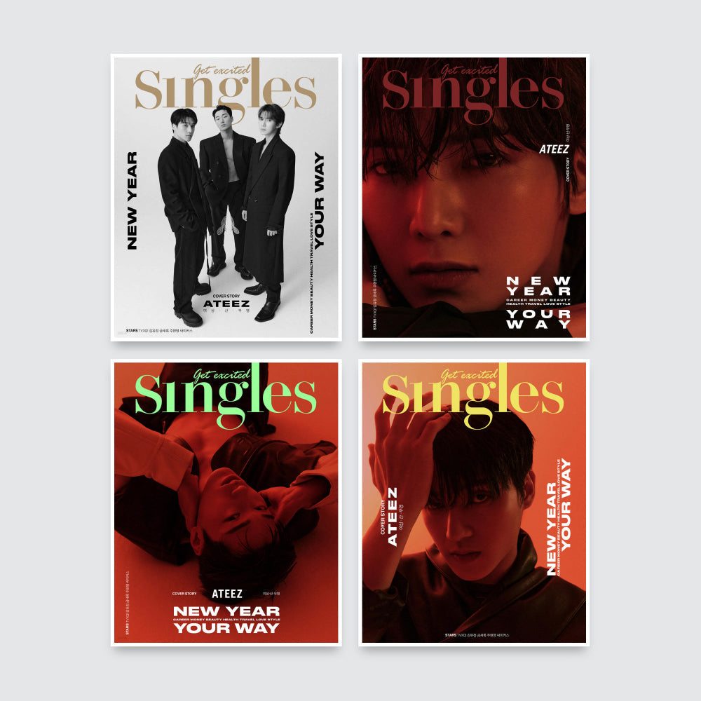 Singles Korea Magazine January 2024 : ATEEZ Cover  (ATEEZ Postcard Included)