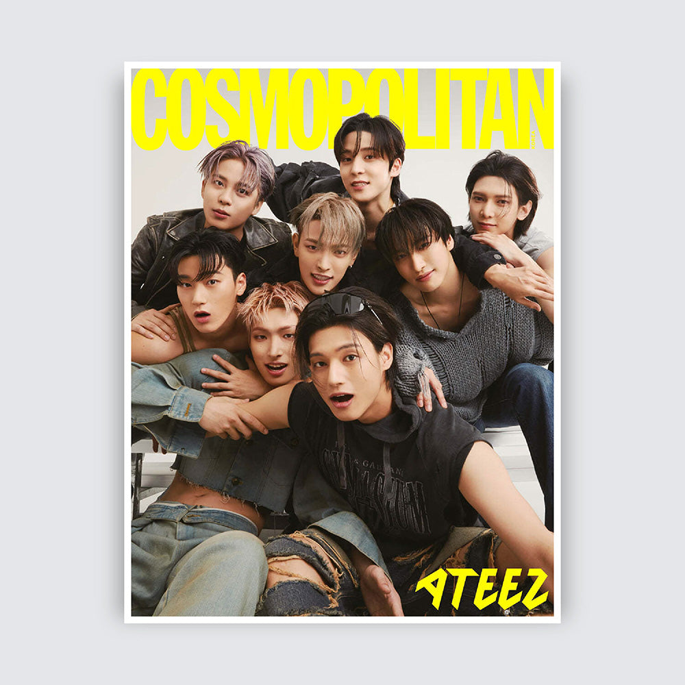 COSMOPOLITAN Korea Magazine August 2023 : ATEEZ Cover (Random Postcard)