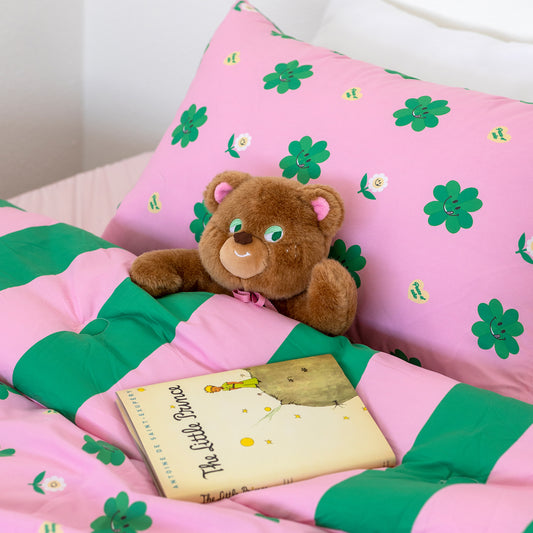 KNOTTED Fluffy Bedding Set (Pink Clover)