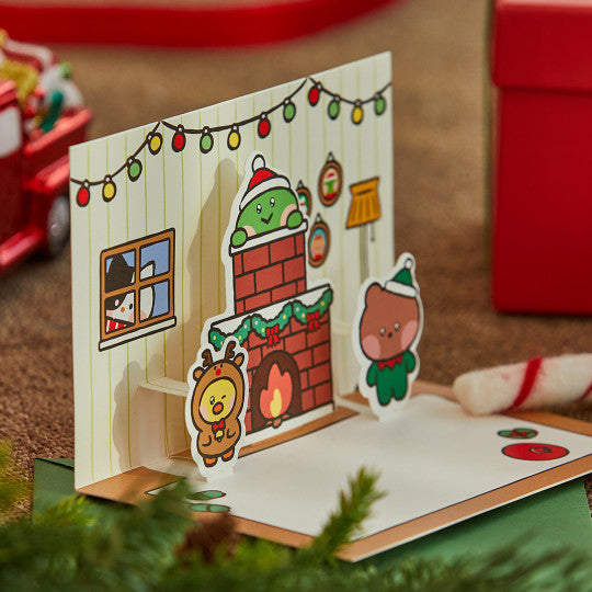 LINE FRIENDS minini Mini Holiday Pop Up Message Card