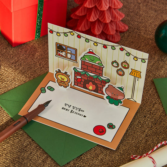 LINE FRIENDS minini Mini Holiday Pop Up Message Card