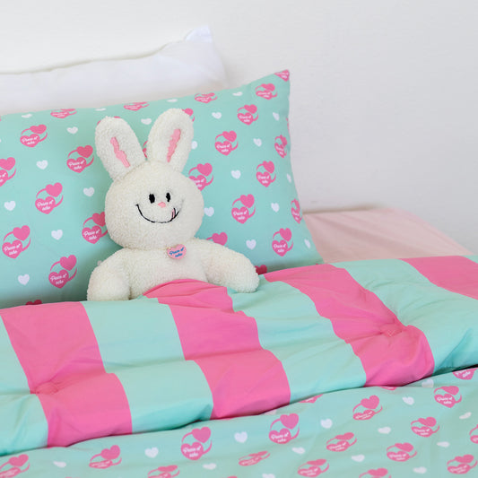 KNOTTED Fluffy Bedding Set (Mint Heart)