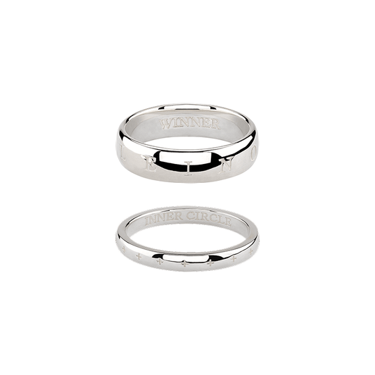 WINNER [IN OUR CIRCLE] Layered Silver Ring Set