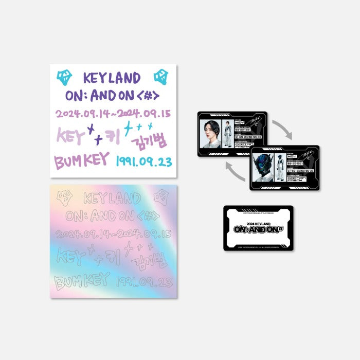 SHINee KEY [2024 KEYLAND ON : AND ON #] Lenticular ID Card + Lightstick Deco Sticker Set