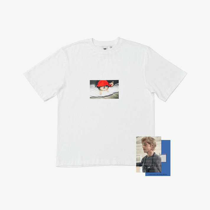 BTS V [LAYOVER] Oversized T-Shirt (Orange Tan) (White)