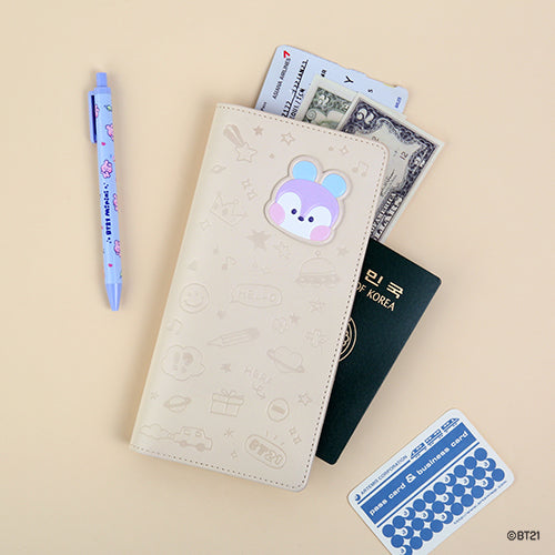 BT21 minini Leather Patch Passport Cover (Large)